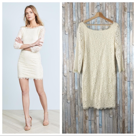 Diane Von Furstenberg Dresses & Skirts - New DVF 12 Ivory Scallop Lace Zarita Sheath Dress